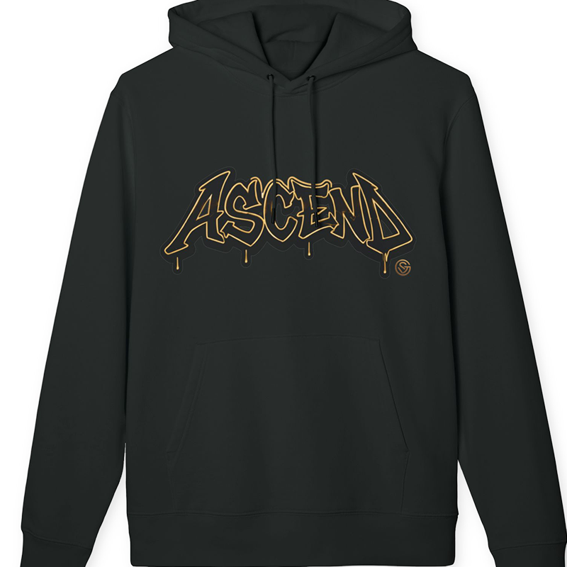 Ascend Phoenix Signature Luxe Hoodie Black Gold Front View