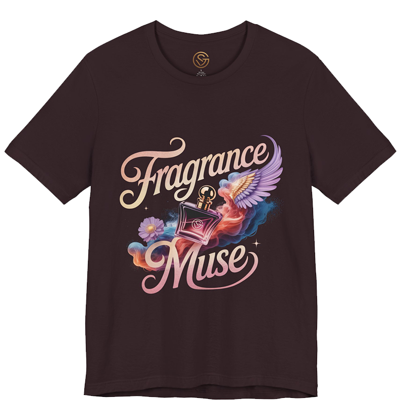 Fragrance Muse Tee – Iconic Flow in Bordeaux