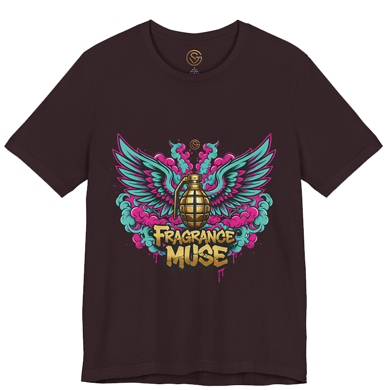 Fragrance Muse Tee – Surreal Detonator in Bordeaux