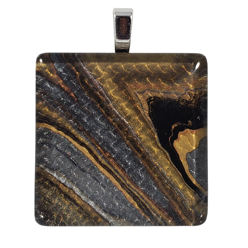 Handmade Abstract Square Pendant